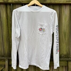 Vineyard Vines Whale Pocket T-Shirt White Beer Oktoberfest Graphic‎ Size Small